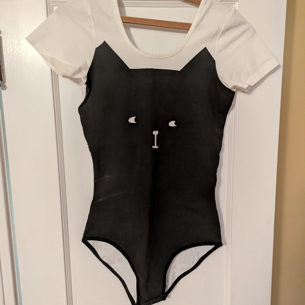 Lazy Oaf Monochrome Cat Face Kids Bodysuit